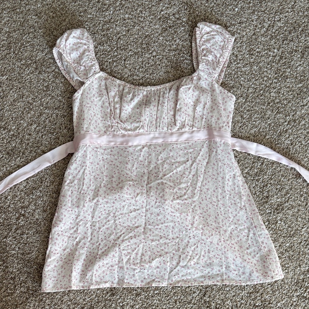 Satin tie babydoll top Hollister